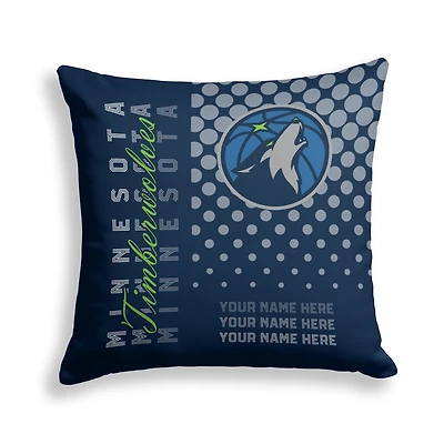 Pegasus Minnesota Timberwolves 18" x 18" Script Dot Fade Personalized Decor Pillow