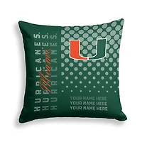Pegasus Miami Hurricanes 18" x 18" Script Dot Fade Personalized Decor Pillow