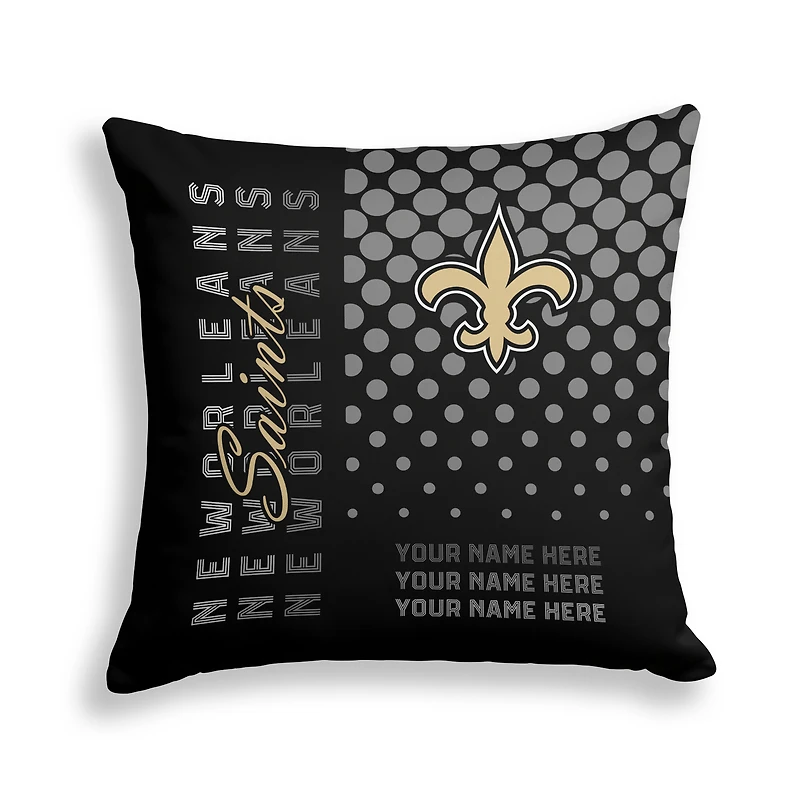Pegasus New Orleans Saints 18" x 18" Script Dot Fade Personalized Decor Pillow