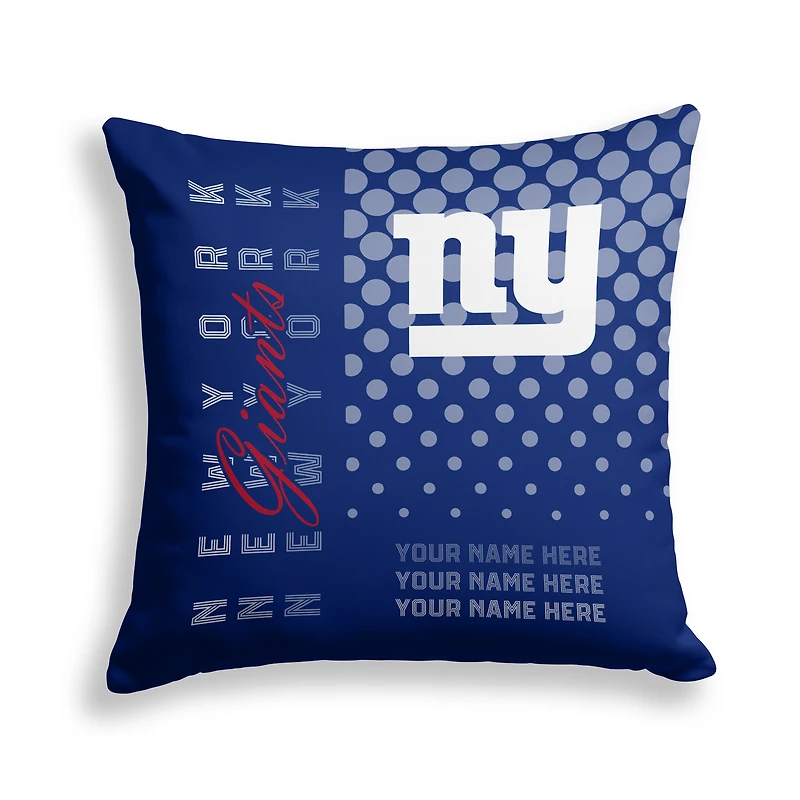 Pegasus New York Giants 18" x 18" Script Dot Fade Personalized Decor Pillow