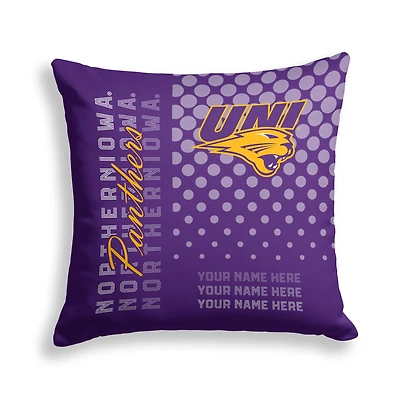 Pegasus Northern Iowa Panthers 18" x 18" Script Dot Fade Personalized Decor Pillow