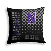Pegasus Northwestern Wildcats 18" x 18" Script Dot Fade Personalized Decor Pillow