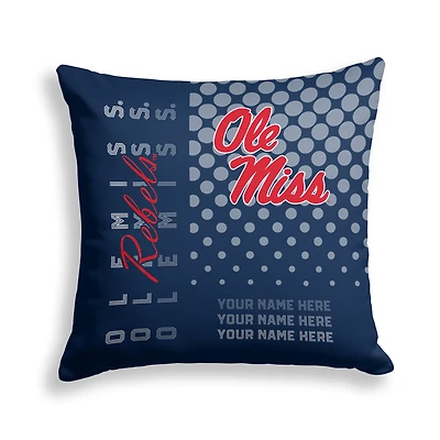 Pegasus Ole Miss Rebels 18" x 18" Script Dot Fade Personalized Decor Pillow