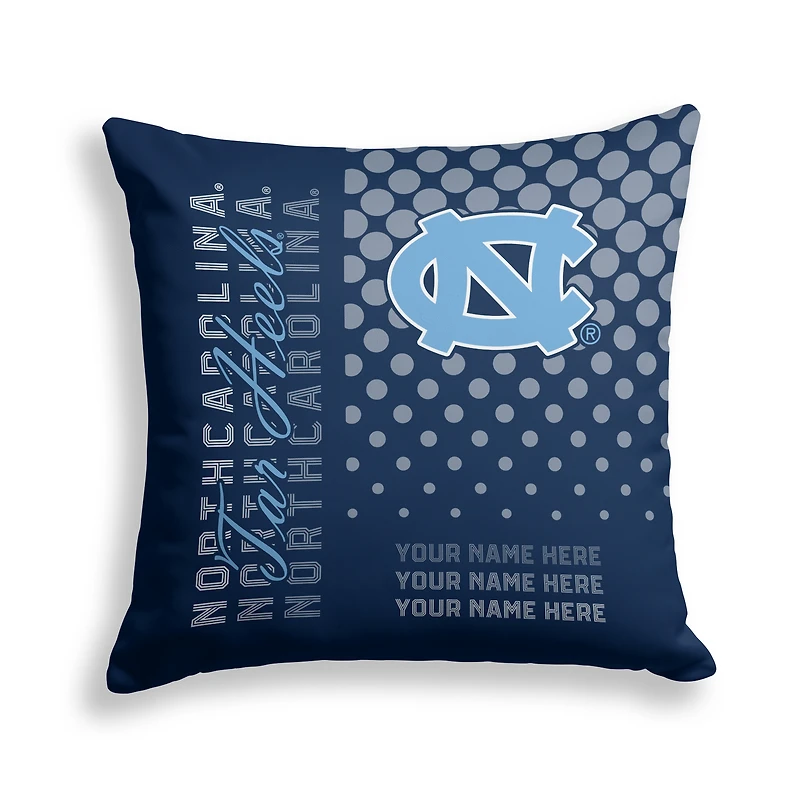 Pegasus North Carolina Tar Heels 18" x 18" Script Dot Fade Personalized Decor Pillow