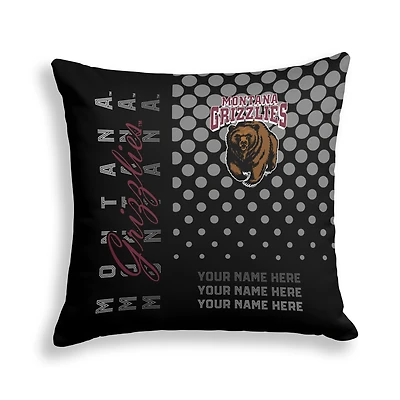 Pegasus Montana Grizzlies 18" x 18" Script Dot Fade Personalized Decor Pillow