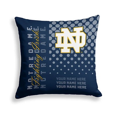 Pegasus Notre Dame Fighting Irish 18" x 18" Script Dot Fade Personalized Decor Pillow