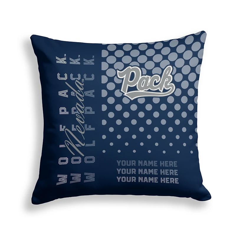 Pegasus Nevada Wolf Pack 18" x 18" Script Dot Fade Personalized Decor Pillow