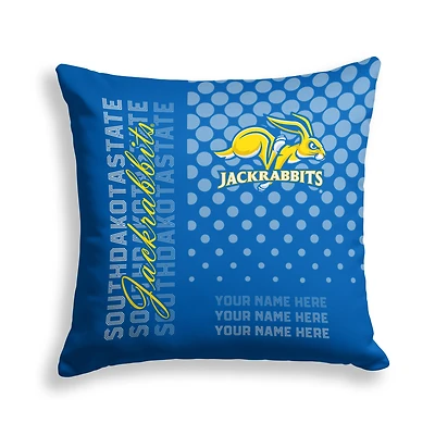 Pegasus South Dakota State Jackrabbits 18" x 18" Script Dot Fade Personalized Decor Pillow