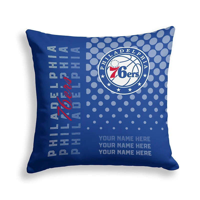 Pegasus Philadelphia 76ers 18" x 18" Script Dot Fade Personalized Decor Pillow