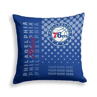 Pegasus Philadelphia 76ers 18" x 18" Script Dot Fade Personalized Decor Pillow