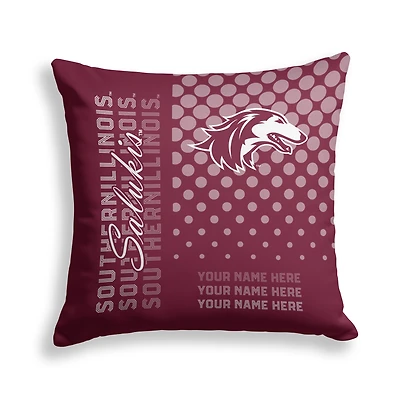 Pegasus Southern Illinois Salukis 18" x 18" Script Dot Fade Personalized Decor Pillow