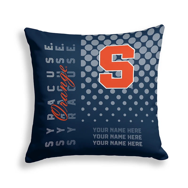 Pegasus Syracuse Orange 18" x 18" Script Dot Fade Personalized Decor Pillow