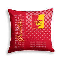 Pegasus Pittsburg State Gorillas 18" x 18" Script Dot Fade Personalized Decor Pillow