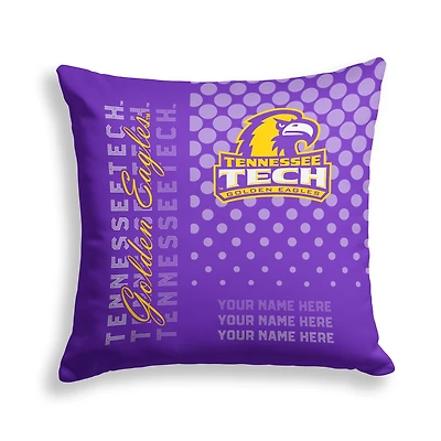 Pegasus Tennessee Tech Golden Eagles 18" x 18" Script Dot Fade Personalized Decor Pillow