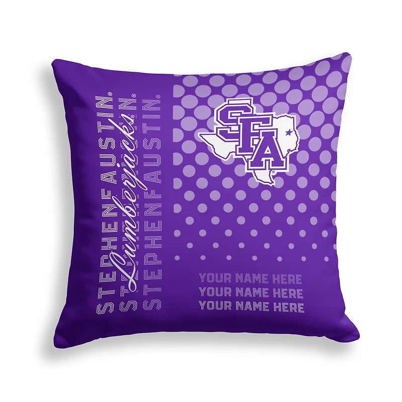 Pegasus Stephen F Austin Lumberjacks 18" x 18" Script Dot Fade Personalized Decor Pillow