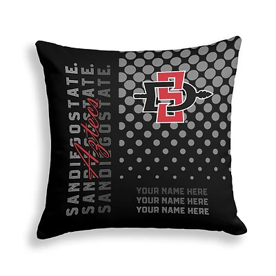 Pegasus San Diego State Aztecs 18" x 18" Script Dot Fade Personalized Decor Pillow