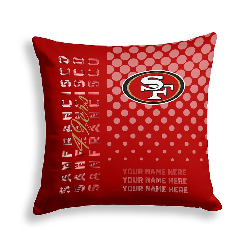 Pegasus San Francisco 49ers 18" x 18" Script Dot Fade Personalized Decor Pillow