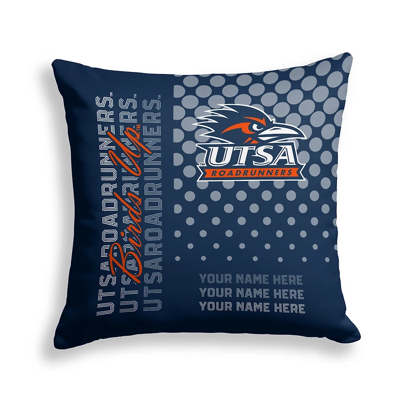 Pegasus UTSA Roadrunners 18" x 18" Script Dot Fade Personalized Decor Pillow