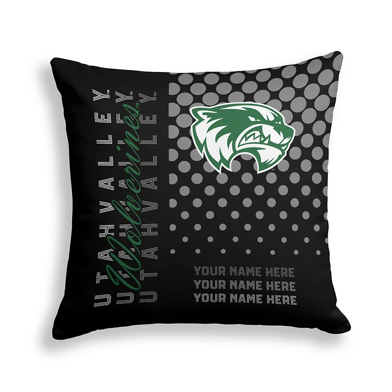 Pegasus Utah Valley Wolverines 18" x 18" Script Dot Fade Personalized Decor Pillow