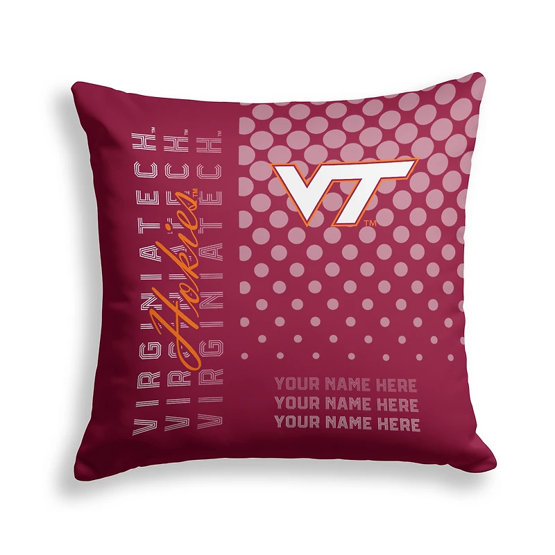 Pegasus Virginia Tech Hokies 18" x 18" Script Dot Fade Personalized Decor Pillow