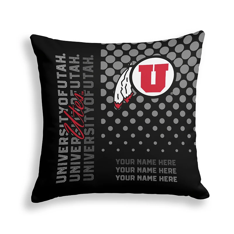 Pegasus Utah Utes 18" x 18" Script Dot Fade Personalized Decor Pillow