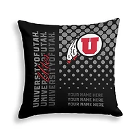 Pegasus Utah Utes 18" x 18" Script Dot Fade Personalized Decor Pillow