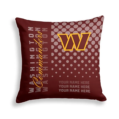 Pegasus Washington Commanders 18" x 18" Script Dot Fade Personalized Decor Pillow