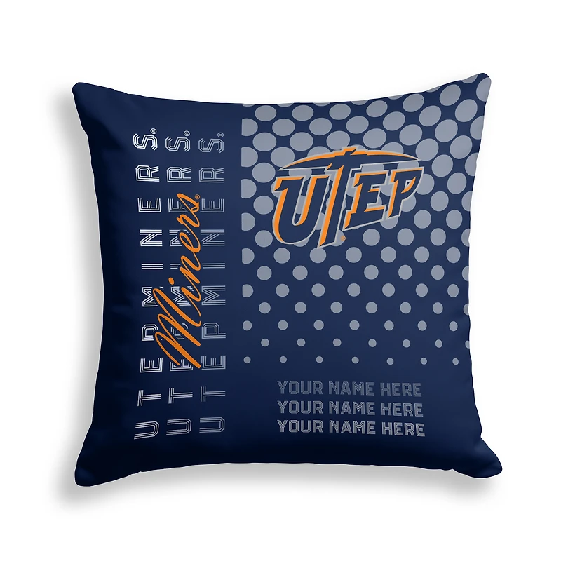 Pegasus UTEP Miners 18" x 18" Script Dot Fade Personalized Decor Pillow