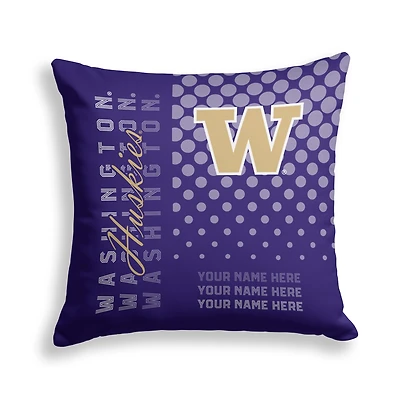 Pegasus Washington Huskies 18" x 18" Script Dot Fade Personalized Decor Pillow