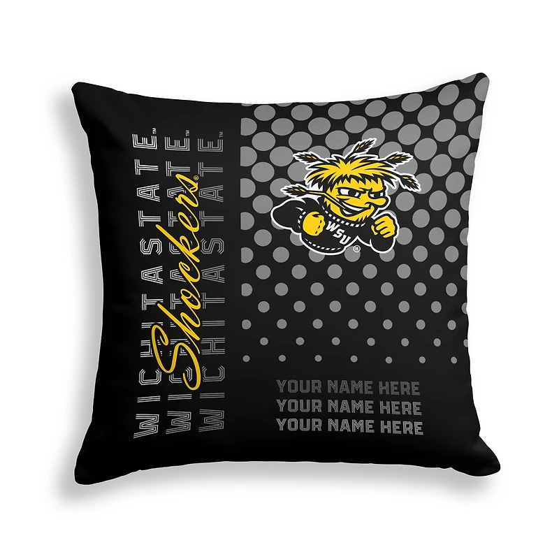 Pegasus Wichita State Shockers 18" x 18" Script Dot Fade Personalized Decor Pillow