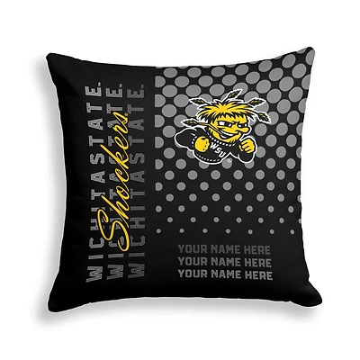 Pegasus Wichita State Shockers 18" x 18" Script Dot Fade Personalized Decor Pillow