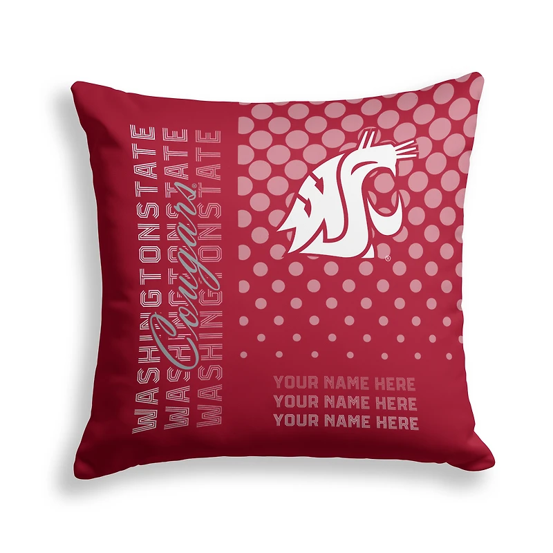 Pegasus Washington State Cougars 18" x 18" Script Dot Fade Personalized Decor Pillow