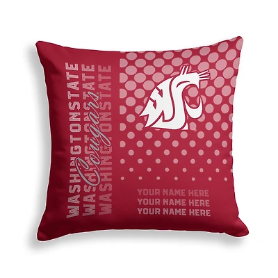 Pegasus Washington State Cougars 18" x 18" Script Dot Fade Personalized Decor Pillow