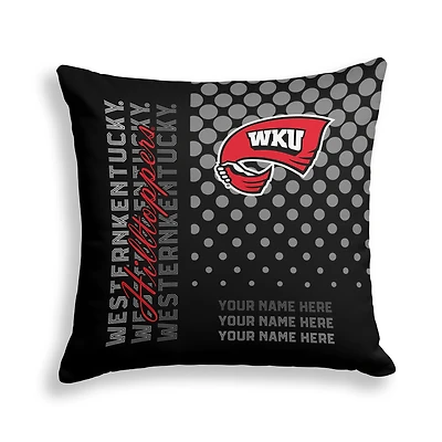 Pegasus Western Kentucky Hilltoppers 18" x 18" Script Dot Fade Personalized Decor Pillow