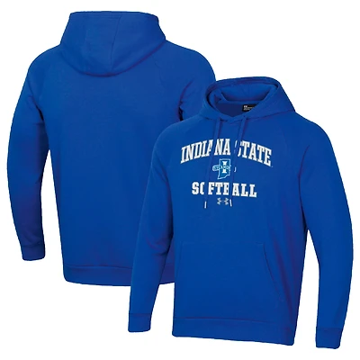 Men's Under Armour Royal Indiana State Sycamores All Day Arch Softball Raglan Pullover Hoodie