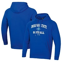 Men's Under Armour Royal Indiana State Sycamores All Day Arch Softball Raglan Pullover Hoodie