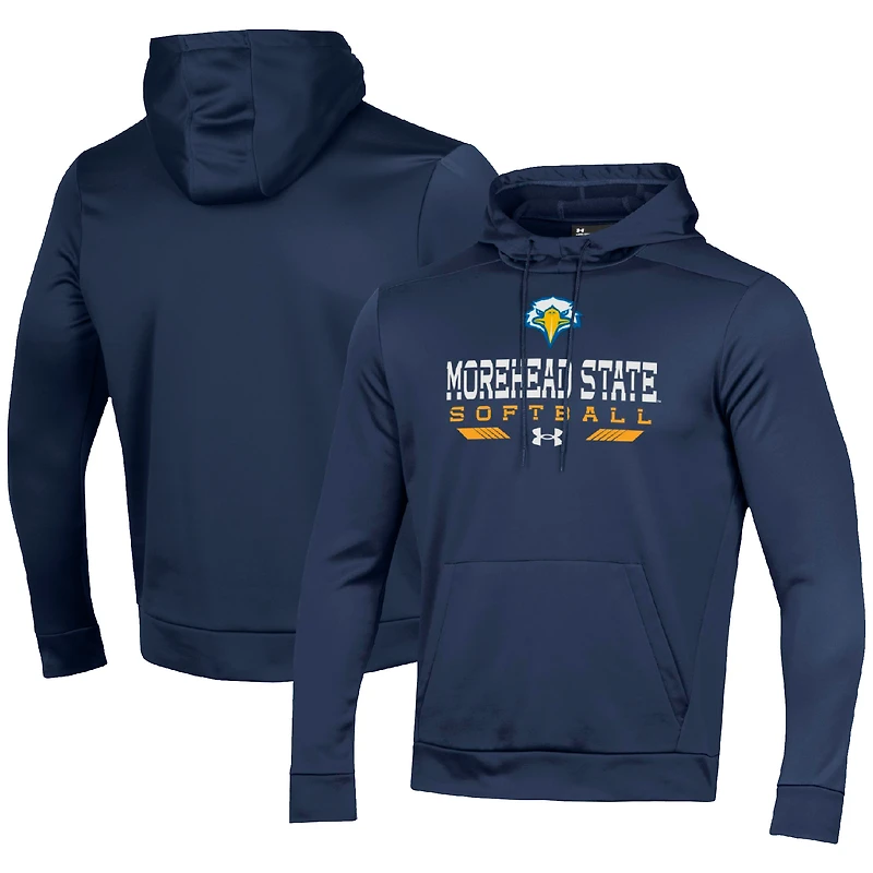 Men's Under Armour Navy Morehead State Eagles Softball Pullover Hoodie