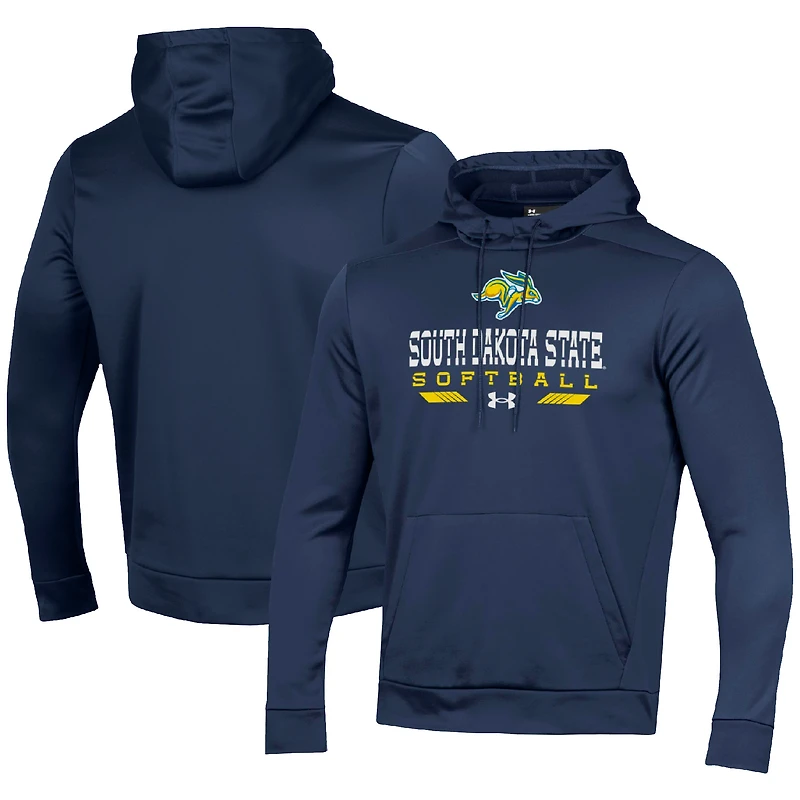 Men's Under Armour Navy South Dakota State Jackrabbits Softball Pullover Hoodie