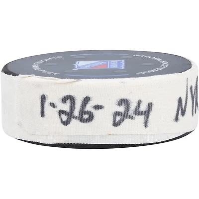 Blake Wheeler New York Rangers Game-Used Goal Puck vs. Vegas Golden Knights on January 26, 2024