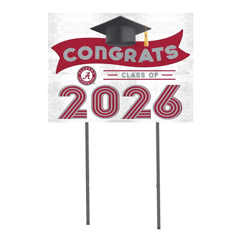 Alabama Crimson Tide 18" x 24" 2026 Grad Yard Sign with Stakes