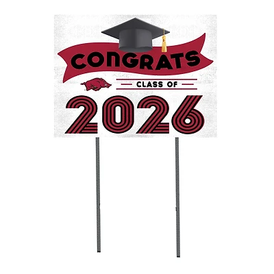 Arkansas Razorbacks 18" x 24" 2026 Grad Yard Sign with Stakes