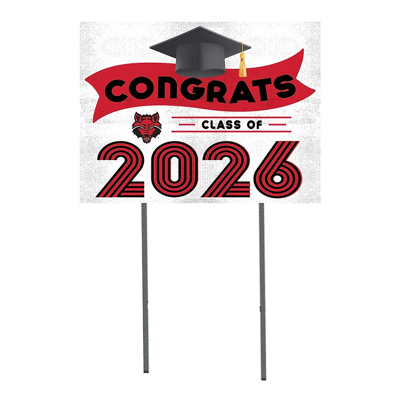 Arkansas State Red Wolves 18" x 24" 2026 Grad Yard Sign with Stakes