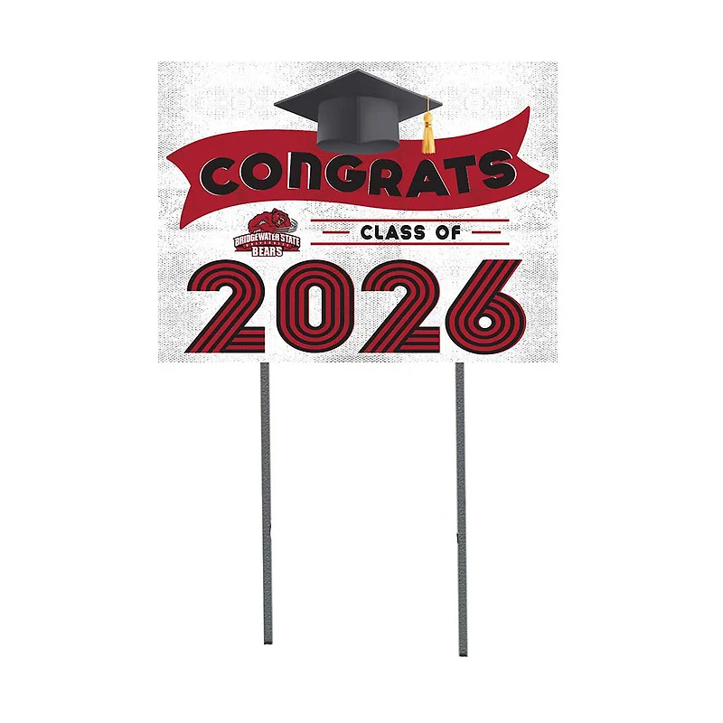 Bridgewater State Bears 18" x 24" 2026 Grad Yard Sign with Stakes