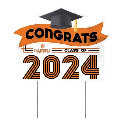 Campbell Fighting Camels 18" x 24" 2024 Grad Yard Sign with Stakes
