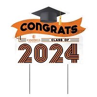 Campbell Fighting Camels 18" x 24" 2024 Grad Yard Sign with Stakes