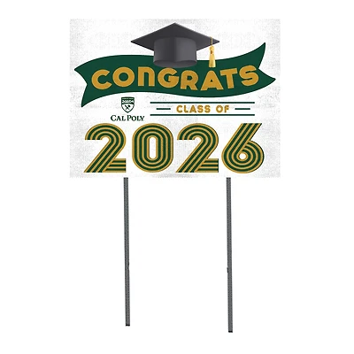 Cal Poly Mustangs 18" x 24" 2026 Grad Yard Sign with Stakes