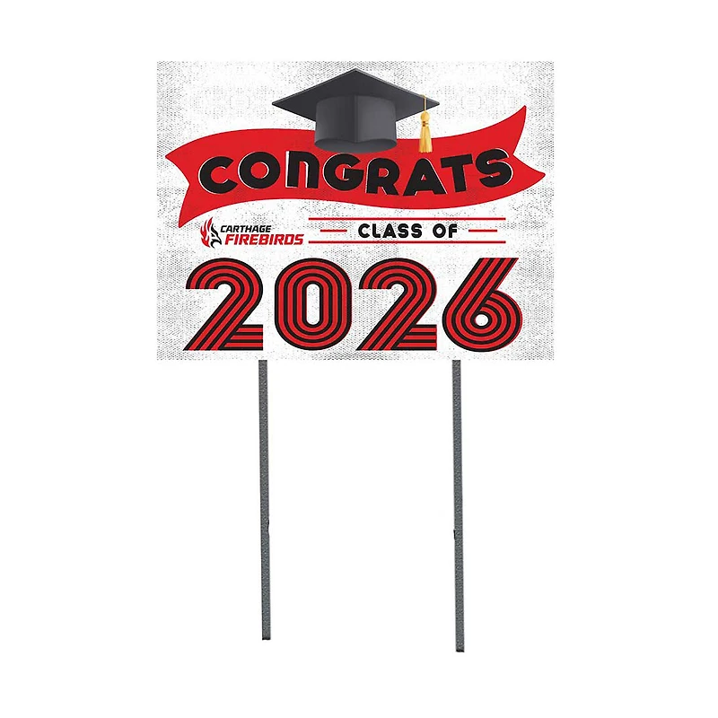 Carthage Firebirds 18" x 24" 2026 Grad Yard Sign with Stakes