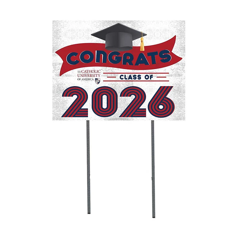 Catholic University Cardinals 18" x 24" 2026 Grad Yard Sign with Stakes