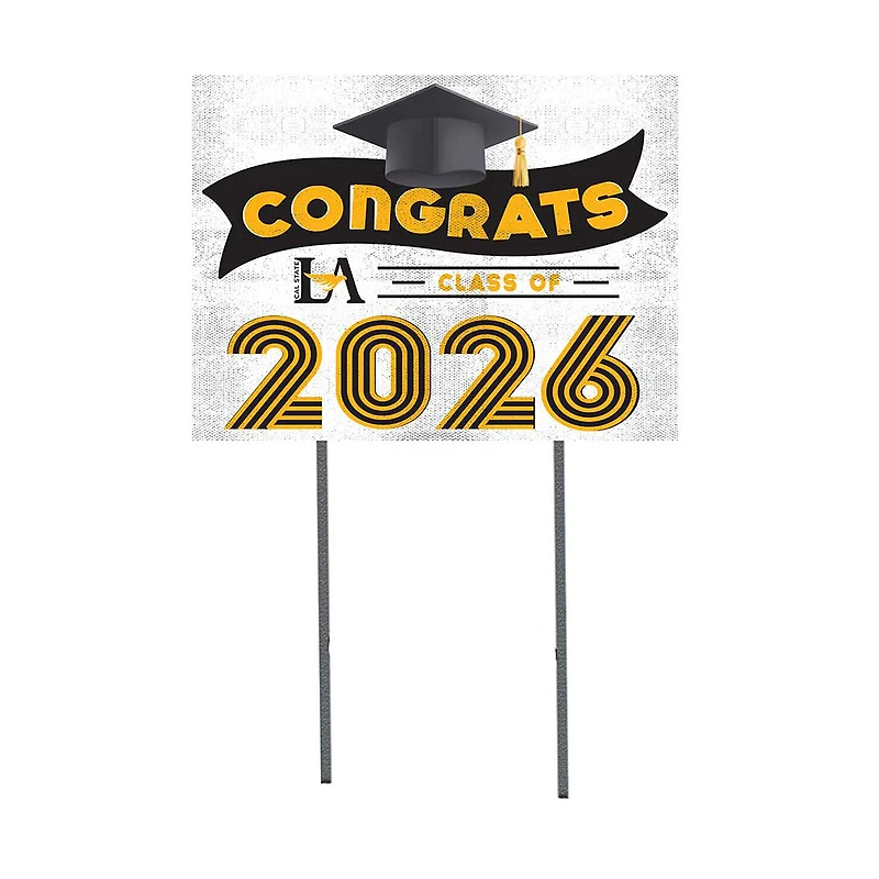 Cal State L.A. Golden Eagles 18" x 24" 2026 Grad Yard Sign with Stakes
