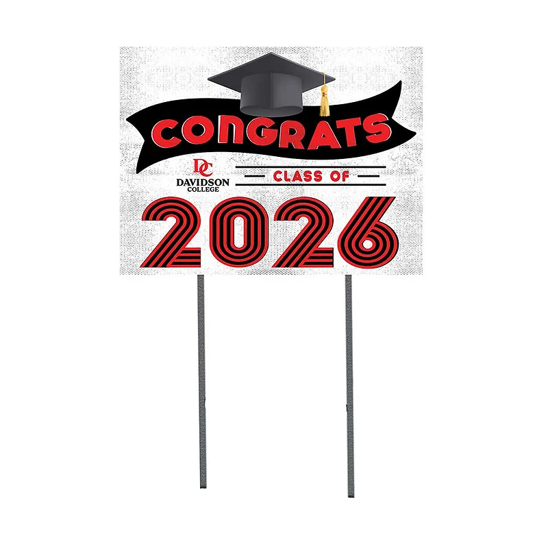 Davidson Wildcats 18" x 24" 2026 Grad Yard Sign with Stakes